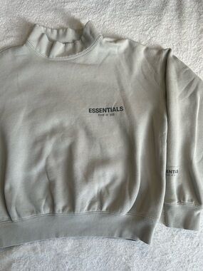 Fear of God ESSENTIALS Light Gray Mock Neck Sweatshirt